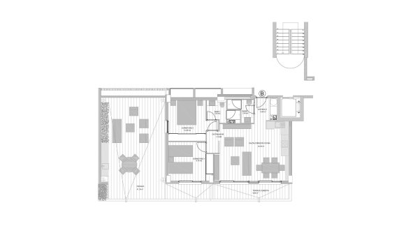Планировка квартиры 2 спальни в ЖК DUNARA RESORT № 5 (2D)